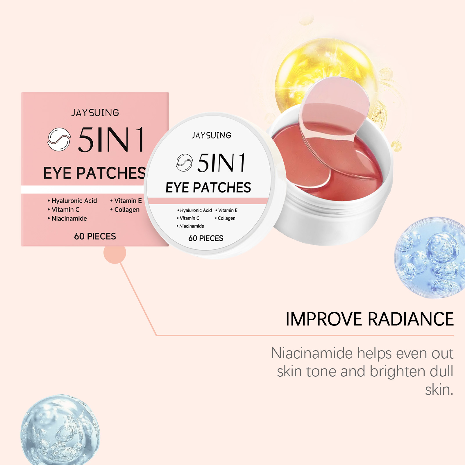 JAYSUING 5-in-1 Under Eye Patc - Hyaluronic Acid Serum ulasan dan harga