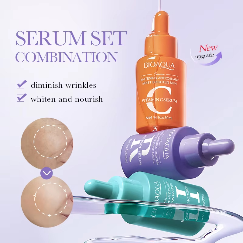 3pcs/set BIOAQUA Vitamin C Ret - Hyaluronic Acid Serum ulasan dan harga