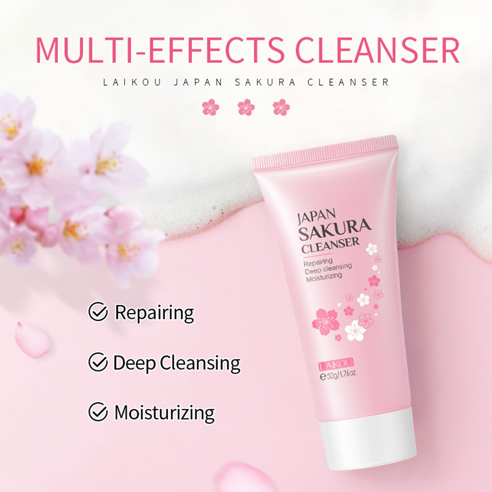 LAIKOU 8Pcs Sakura Facial Skin - Hyaluronic Acid Serum ulasan dan harga